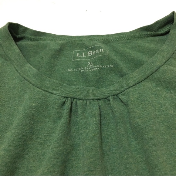 🛑🛑Sold🛑🛑🌹HP🌹Send ur bundle2+ offer- L.L.Bean Marled Green Lounge Top - Picture 2 of 3